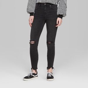 High-Rise Distressed Skinny Jeans